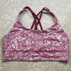 Lululemon Energy Bra Long Line - peony print Size 12 Luxtreme